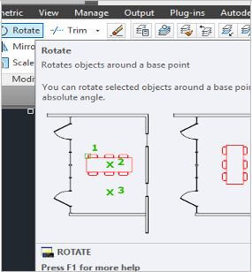 Rotate Command in Modify Panel