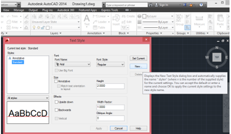 Create New Text Style in Autocad
