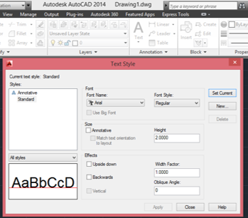 Edit Text Style in Autocad